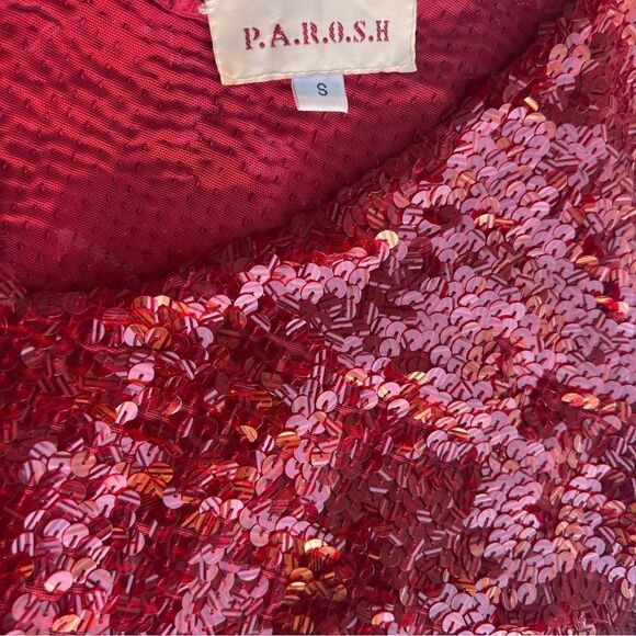 P.A.R.O.S.H Vintage Red Sequins 90’s Tank Top Size S. - Picture 4 of 5